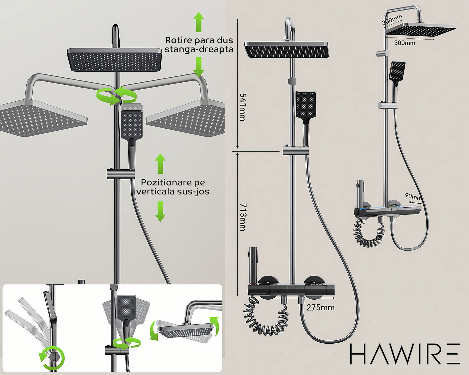 Coloana de dus HAWIRE C-4180