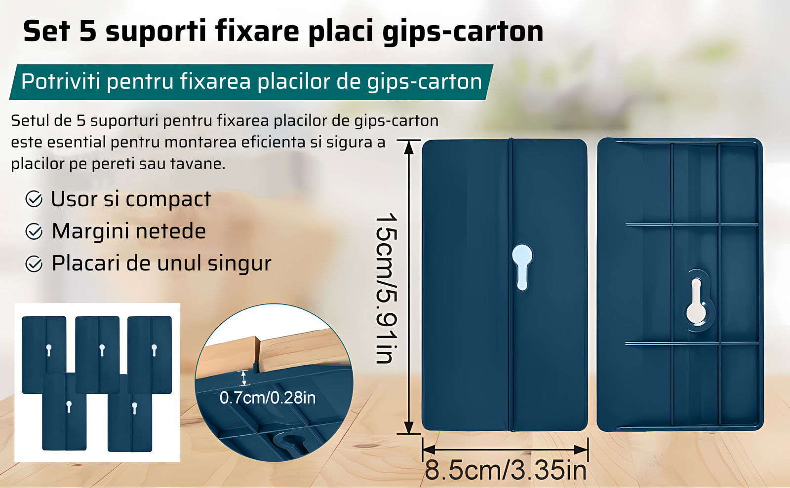 Set 5 suporti pentru fixarea placilor de rigips si lemn, HAWIRE FG-55