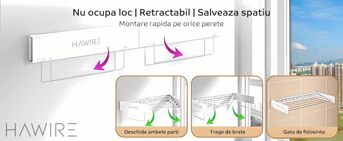 Uscator de rufe metalic glisant HAWIRE M-100