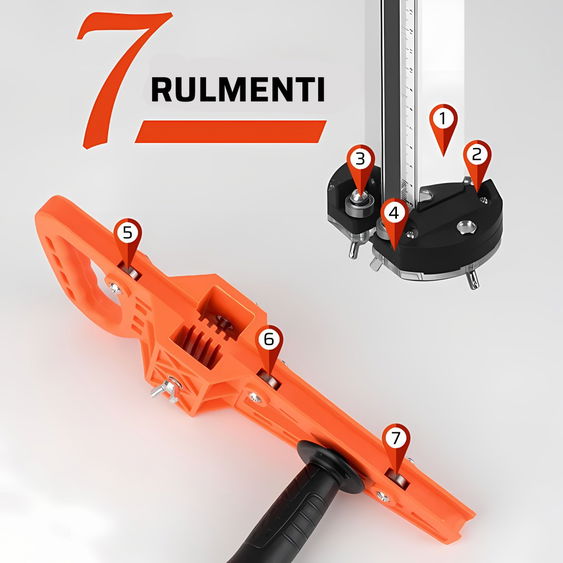 Dispozitiv de taiat rigips HAWIRE TG-60, Taiere 20-600mm, Placi grosime maxima 13mm, 7 Rulmenti, Scala gradata, Corp otel inoxidabil