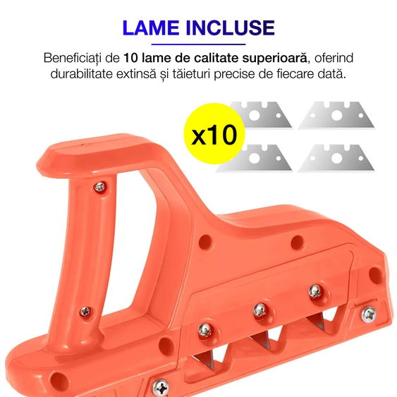 Dispozitiv sanfrenare gips-carton sau rigips HAWIRE KL-4560, Aschiere unghiuri de 45 si 60 grade, Set 10 lame trapezoidale