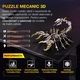 Puzzle mecanic 3D, HAWIRE DJD-009, Model scorpion DYI, Metalic, 420 piese, 18X17X11cm, Bronz