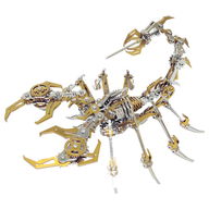 Puzzle mecanic 3D, HAWIRE DJD-009, Model scorpion DYI, Metalic, 420 piese, 18X17X11cm, Bronz