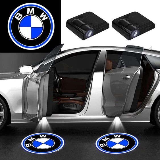 Set 2 proiectoare logo BMW cu holograma pe led HAWIRE, Cu senzor, 3 baterii tip AAA