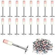  Set 200 Cuie Tip Ciuperca Pentru Pistol Cu Autopropulsare, 200 Bucati, 7.2 mm, Otel Galvanizat, Alb/Argintiu 