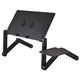 Suport laptop metalic HAWIRE cu 3 picioare pliabile, Stand multifunctional, Dubla racire, Mouse Pad, Dimensiune masuta 480x260mm, Negru 